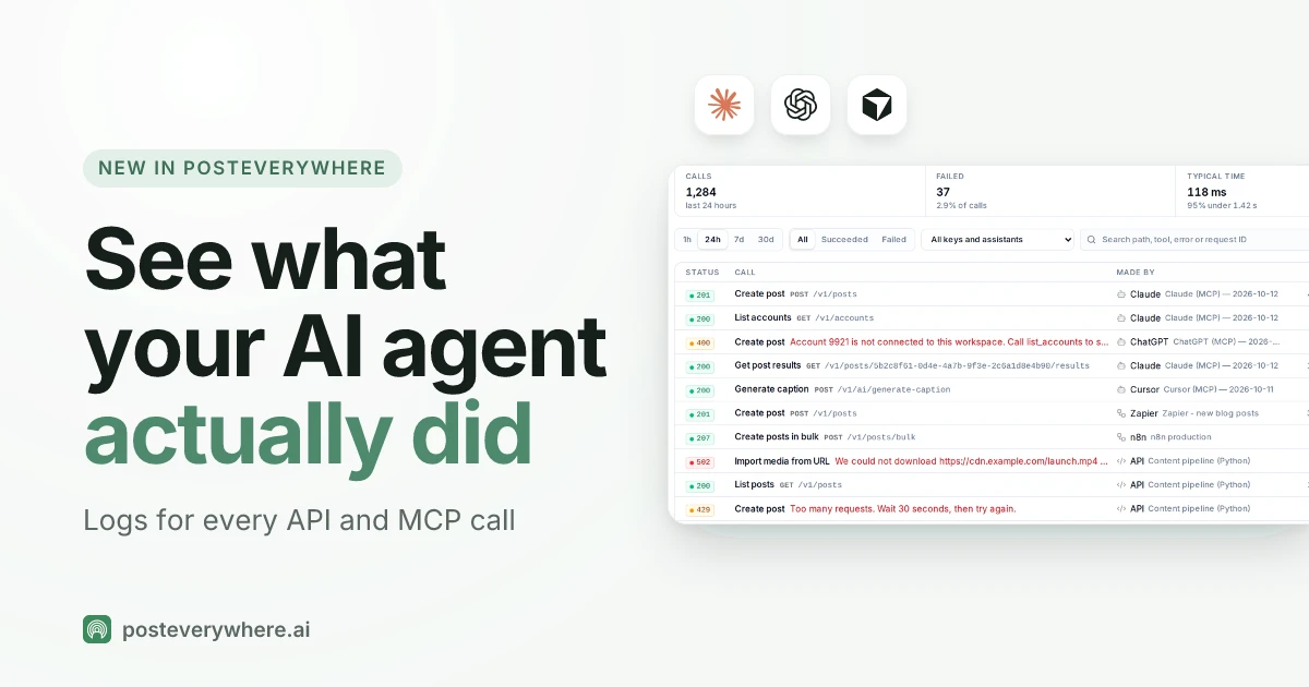 New: AI Agent Logs. See Every API and MCP Call Your Assistant Makes