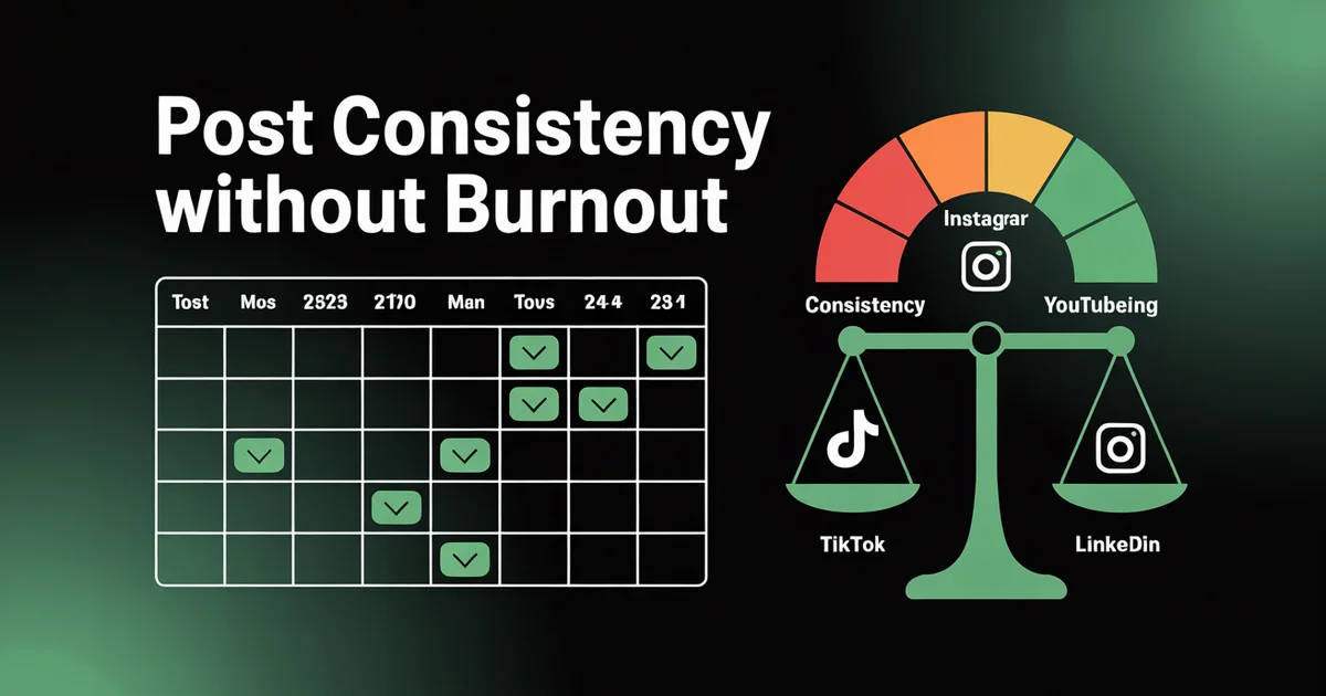 Post consistently on social media without burnout β calendar with scheduled posts and balance
