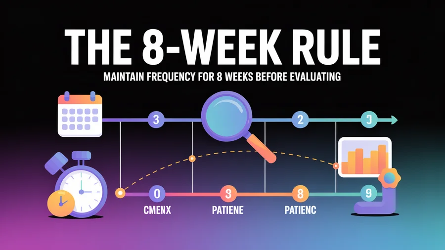 The 8-week rule — maintain your posting frequency for 8 weeks before evaluating results
