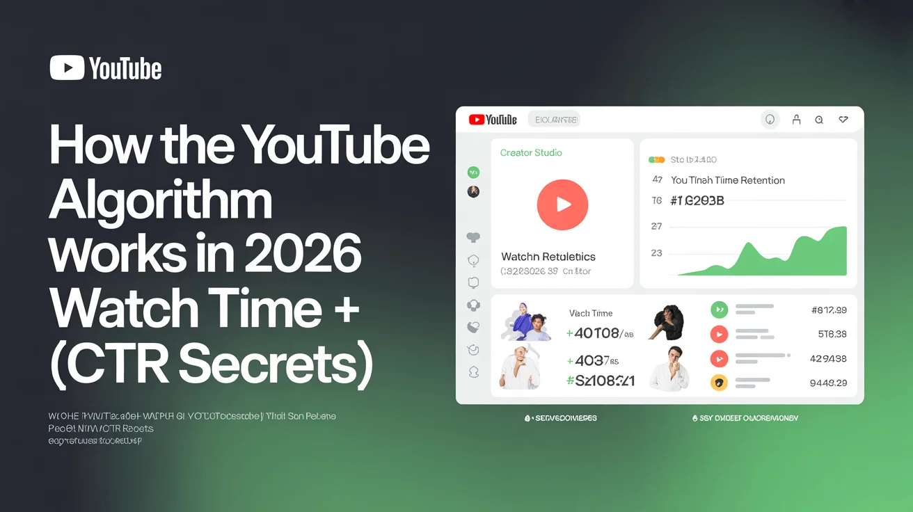 YouTube creator studio showing analytics, watch time metrics, and audience retention data